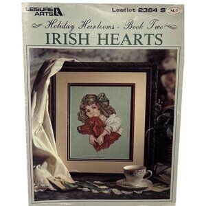 Irish Hearts Cross-Stitch Pattern Book Two Holiday Heirlooms By Leisure Arts